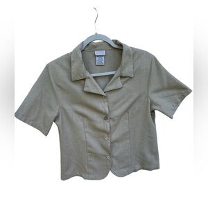 White Stag Tan Button-Up Blouse